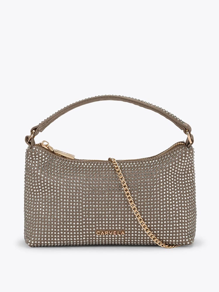 Carvela Grey Lazio Embellished Clutch Bag - Image 1 of 4