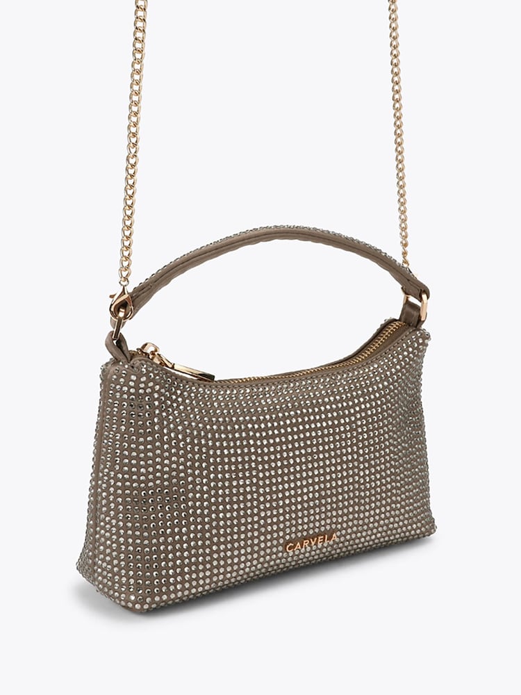 Carvela Grey Lazio Embellished Clutch Bag - Image 2 of 4