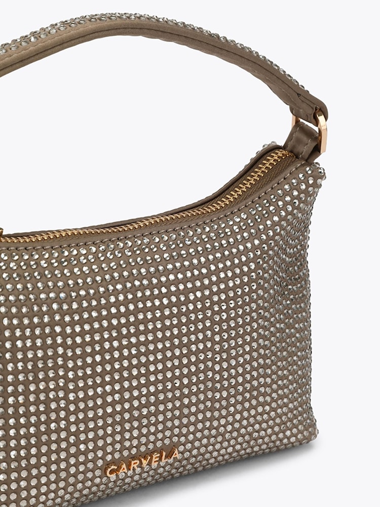 Carvela Grey Lazio Embellished Clutch Bag - Image 4 of 4