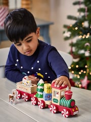 JoJo Maman Bébé Wooden Christmas Train - Image 2 of 6