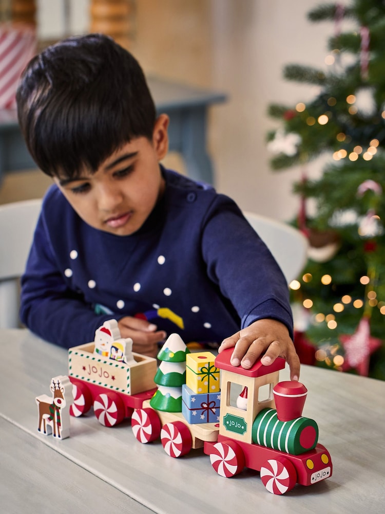 JoJo Maman Bébé Wooden Christmas Train - Image 2 of 6