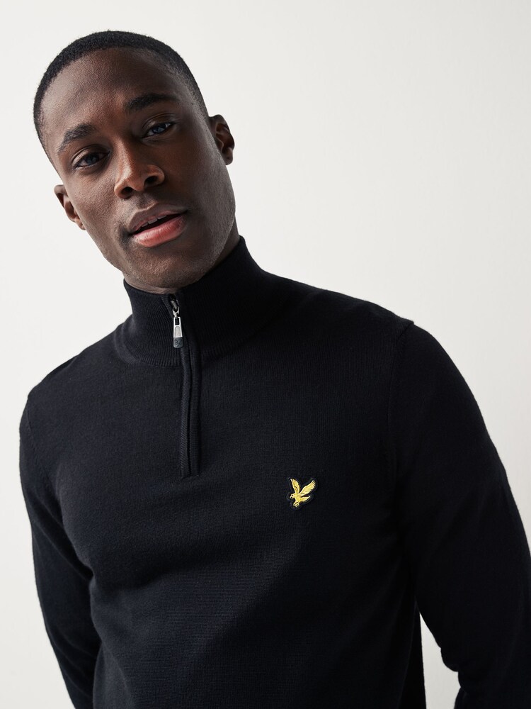 Lyle & Scott Black Golf Quarter Zip Pullover Jumper - Image 3 of 6
