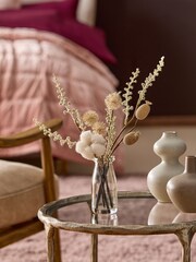 Natural Cotton Bud Milk Bottle Arrangement - Image 1 of 4