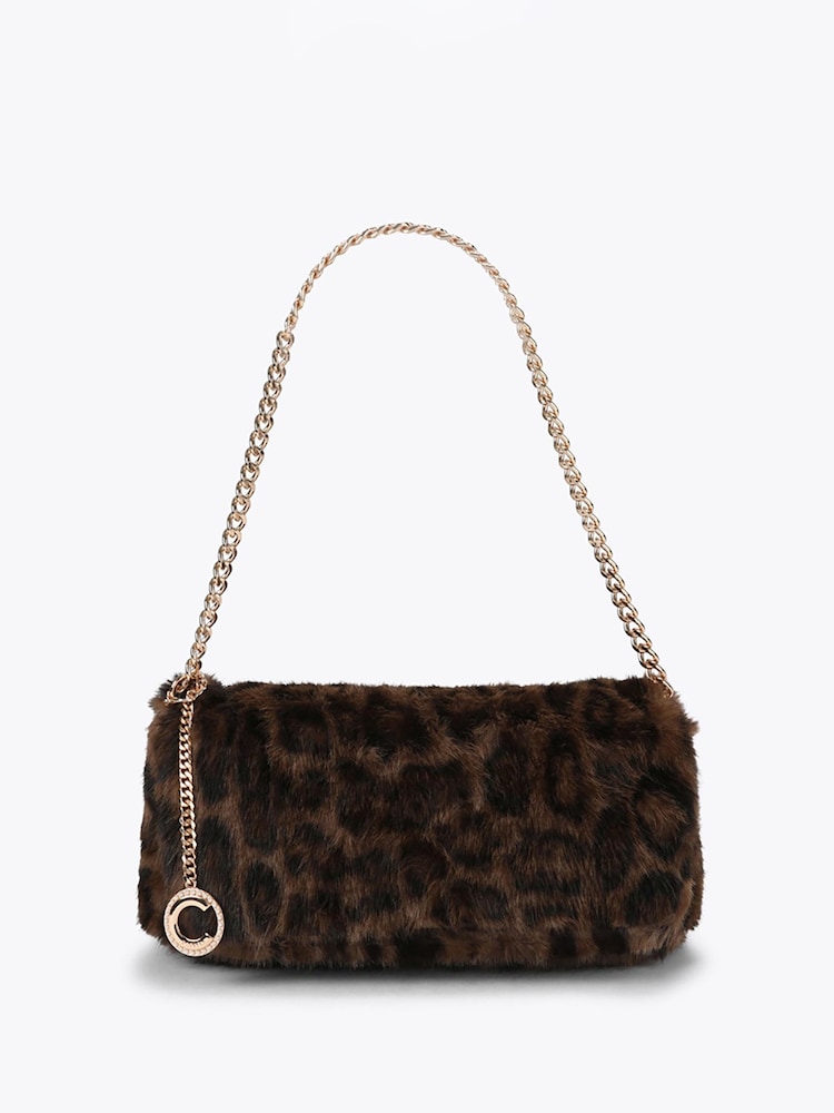 Carvela Brown Pavilion Leopard Fur Clutch Bag - Image 1 of 4 Carvela Brown Pavilion Leopard Fur Clutch Bag - Image 1 of 4