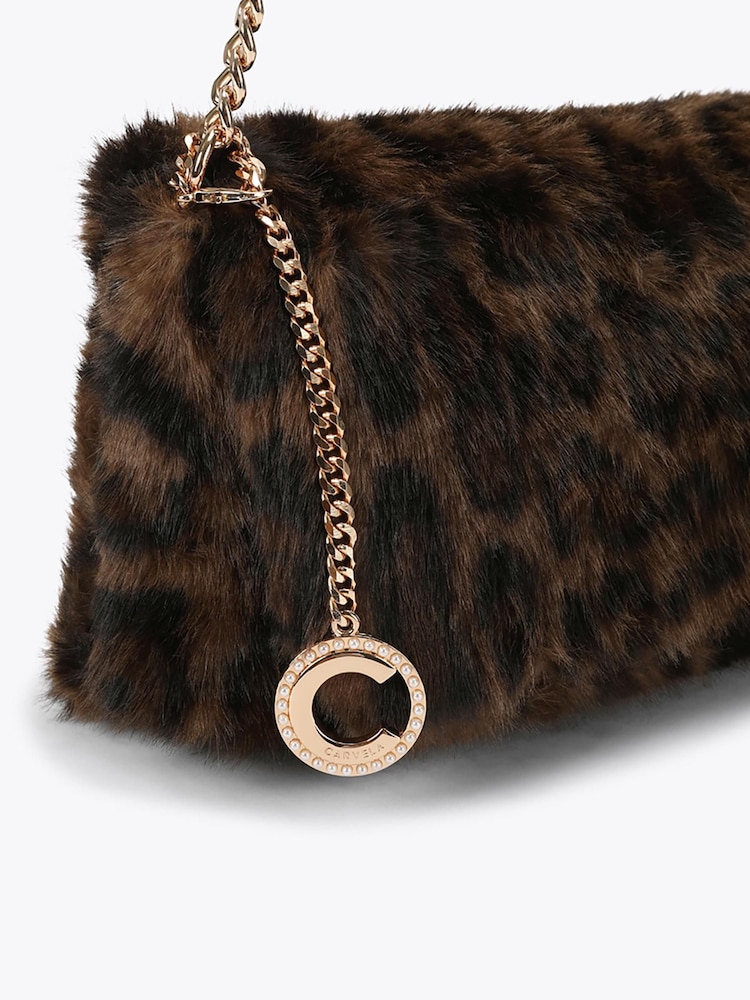 Carvela Brown Pavilion Leopard Fur Clutch Bag - Image 4 of 4 Carvela Brown Pavilion Leopard Fur Clutch Bag - Image 4 of 4