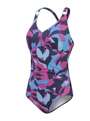 Speedo Blue Womens Shaping V-Neck 1 Piece Swimsuit - Image 10 of 14