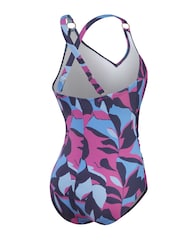 Speedo Blue Womens Shaping V-Neck 1 Piece Swimsuit - Image 11 of 14