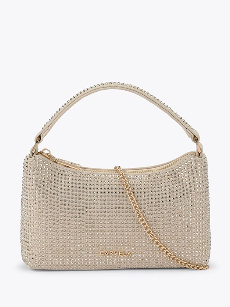 Carvela Gold Lazio Embellished Clutch Bag - Image 1 of 4