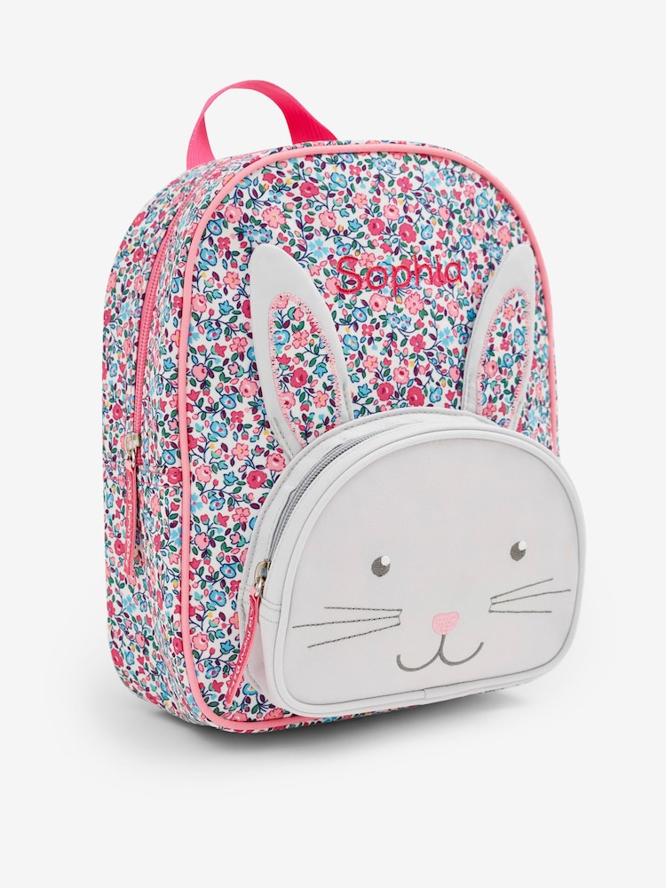 JoJo Maman Bébé Pink Personalised Bunny Backpack - Image 1 of 8