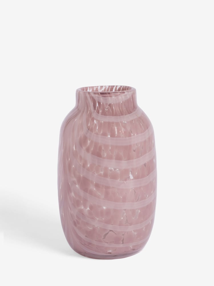 Pink Glass Confetti Swirl Vase - Image 3 of 4