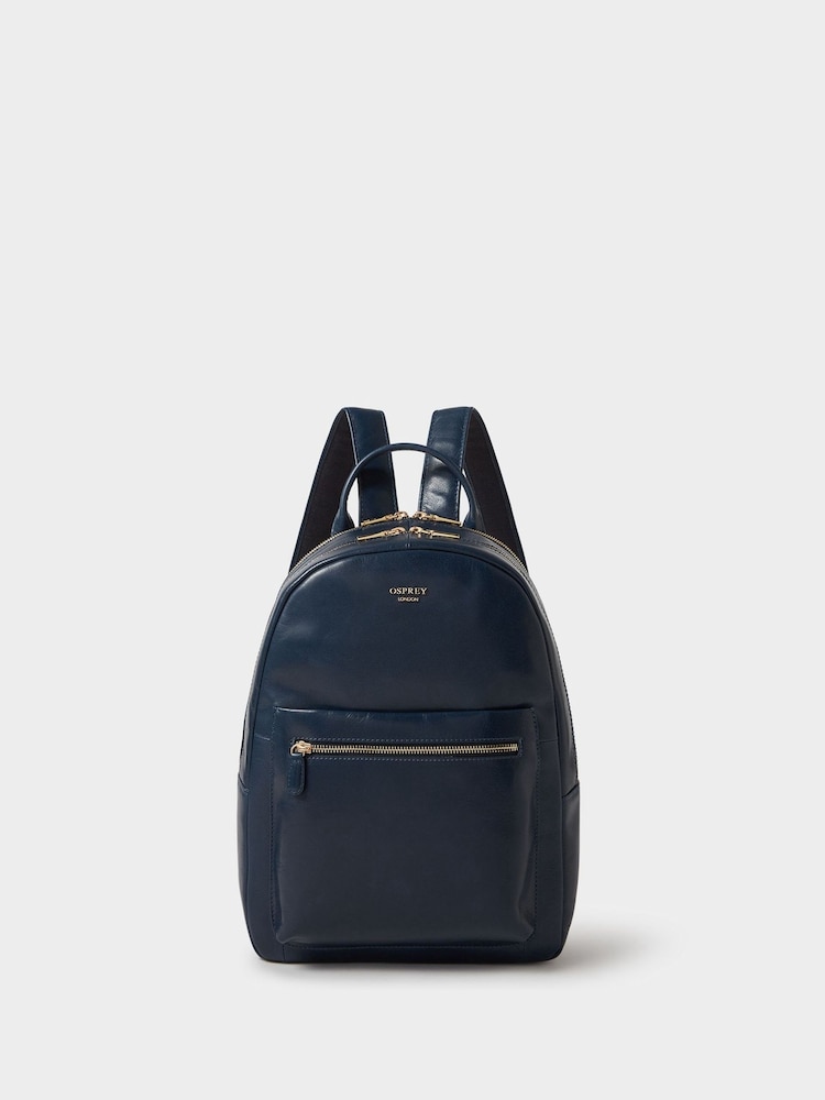 Osprey London Blue The Adaline Leather Backpack Bag - Image 1 of 6 Osprey London Blue The Adaline Leather Backpack Bag - Image 1 of 6