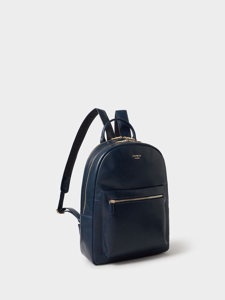 Osprey London Blue The Adaline Leather Backpack Bag - Image 2 of 6 Osprey London Blue The Adaline Leather Backpack Bag - Image 2 of 6
