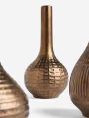 Set of 3 Bronze Textured Metal Vases - Image 4 of 4