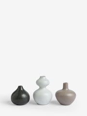 3 Pack Natural Organic Mini Ceramic Vases - Image 3 of 5