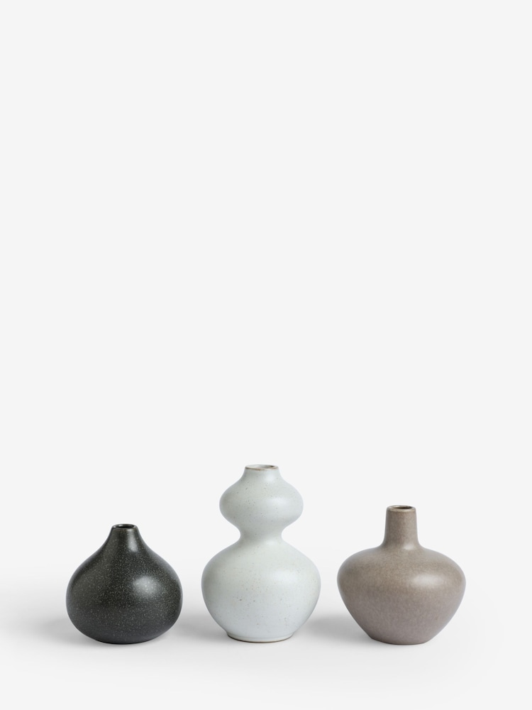 3 Pack Natural Organic Mini Ceramic Vases - Image 3 of 5