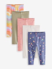 Orange Ribbed Leggings 5 Pack (3mths-7yrs) - Image 1 of 8