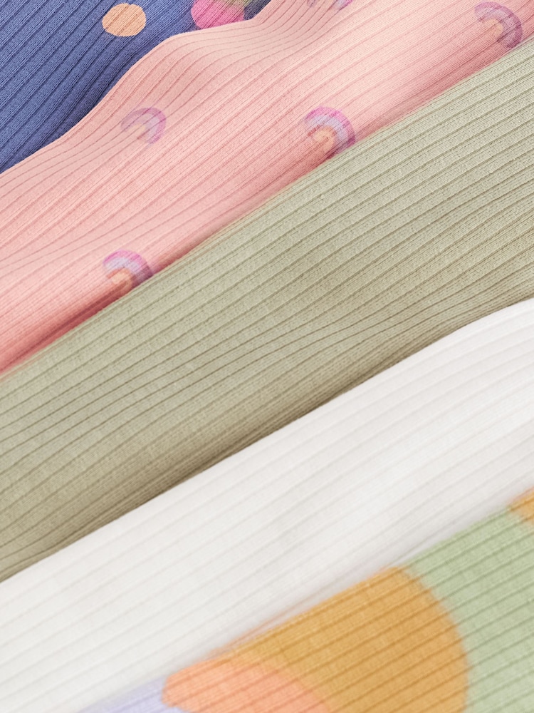 Orange Ribbed Leggings 5 Pack (3mths-7yrs) - Image 8 of 8