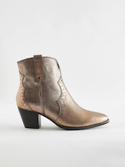 Metallic Regular/Wide Fit Forever Comfort® Leather Cowboy/Western Boots - Image 2 of 5