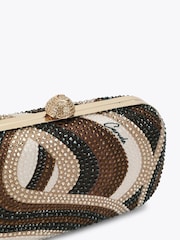 Carvela Brown Cecilia Embellished Swirl Clutch Bag - Image 4 of 4