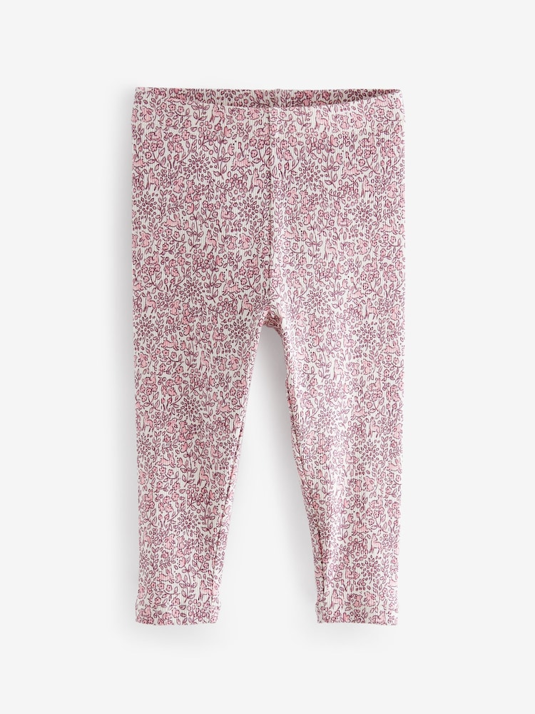 Pink Ribbed Leggings 5 Pack (3mths-7yrs) - Image 2 of 8