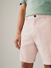 Light Pink Straight Fit Stretch Chinos Shorts - Image 4 of 9