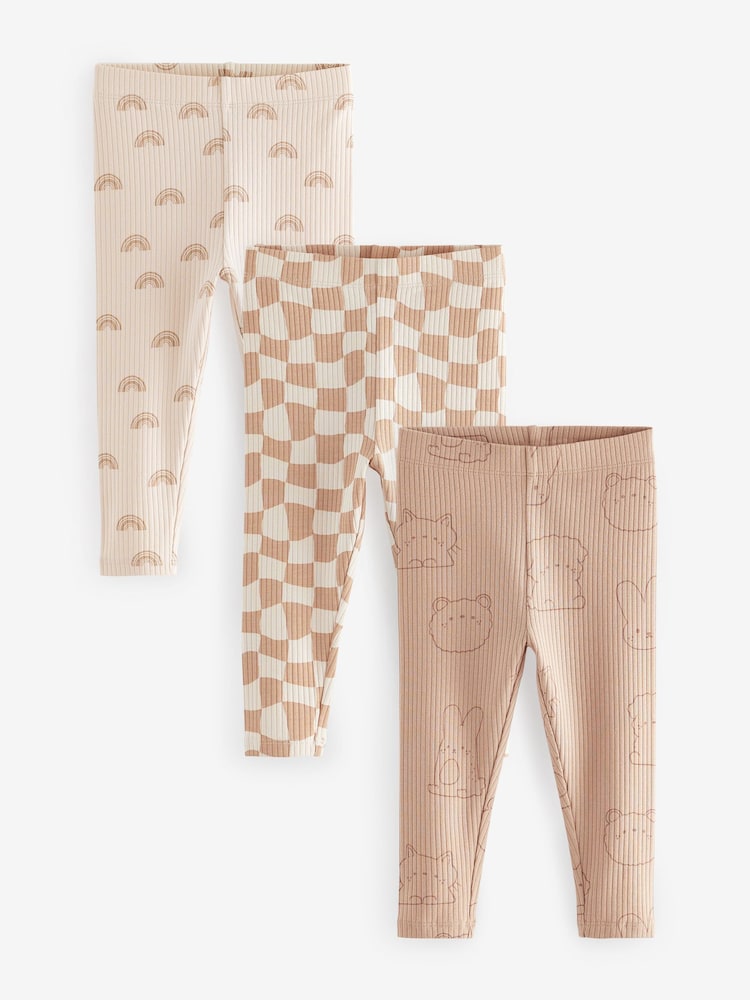 Neutral Leggings 3 Pack (3mths-7yrs) - Image 1 of 6 Neutral Leggings 3 Pack (3mths-7yrs) - Image 1 of 6