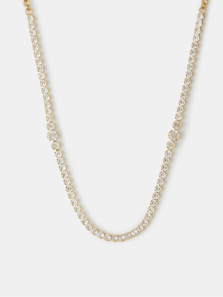 Accessorize 14ct Plated Cubic Zirconia Tennis Necklace - Slika 2 od 2