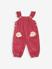 JoJo Maman Bébé Berry Purple Hedgehog Appliqué Cord Dungarees & Top Set - Image 2 of 5