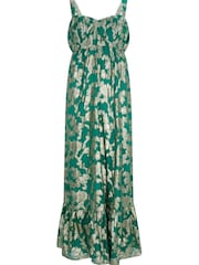 Mint Velvet Green Metallic Maxi Dress - Image 3 of 4