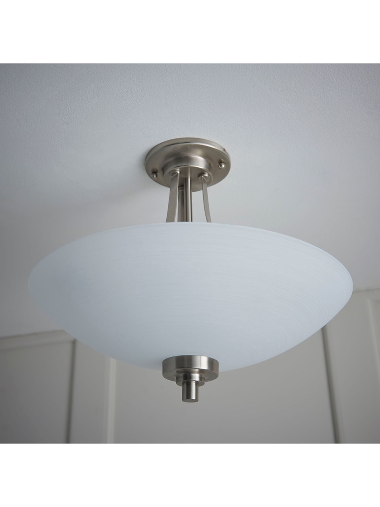 Gallery Home Chrome Perth Flush Ceiling Light - Image 2 of 6