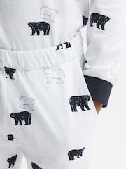 Reiss Optic White Bertie Slim Fit Cotton Motif Pyjama Bottoms - Image 4 of 6