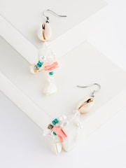 White Shell Drop Tassel Earrings - Image 3 of 3
