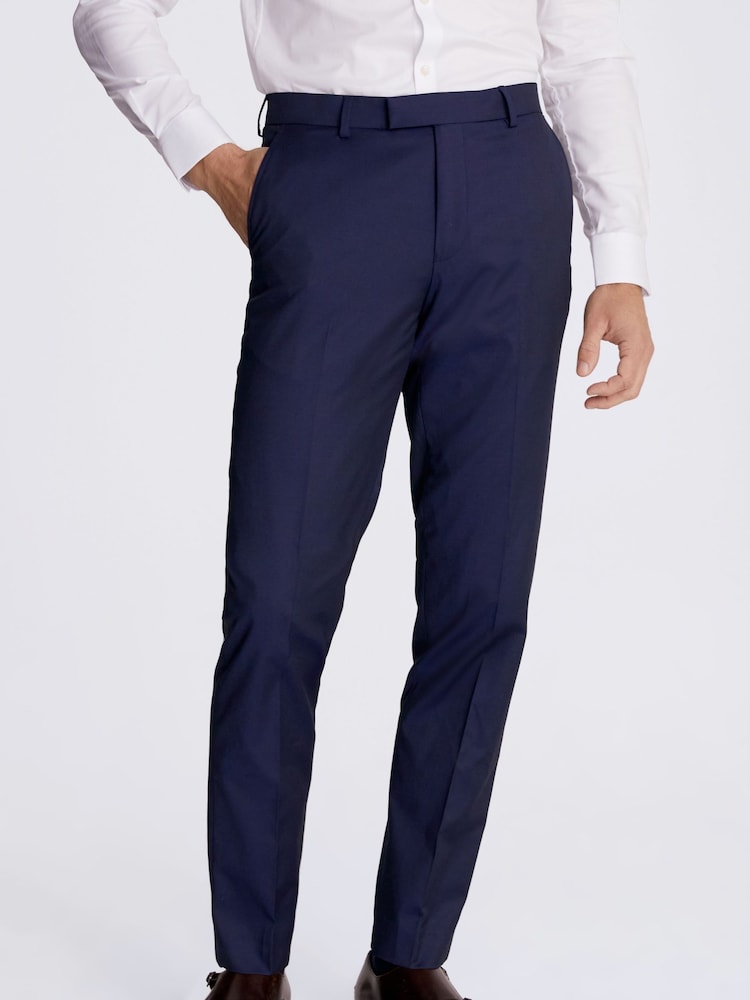 MOSS Ink Blue Tailored Stretch Suit: Trousers - Image 1 of 3