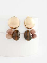 Amber Orange Chunky Resin Drop Earrings - Image 5 of 5