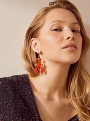 Red Lobster Earrings Made With Recycled Steel - Image 1 of 4