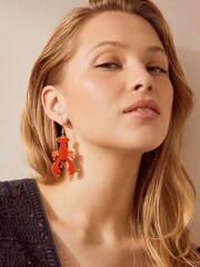 Red Lobster Earrings Made With Recycled Steel - Image 2 of 4