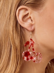 Red Cherry Resin Earrings - Image 3 of 4