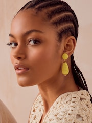 Lime Green Wrap Bead Drop Earrings - Image 1 of 3