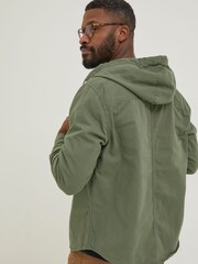 FatFace Green Walcot Hooded Overshirt - Image 2 of 4