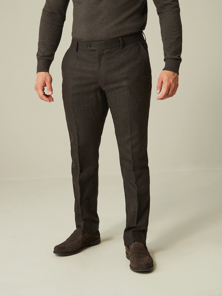 Braun - Schmale Passform - Slim-Fit Anzughose aus Donegal-Wollmischung - Bild 1 von 10 Braun - Schmale Passform - Slim-Fit Anzughose aus Donegal-Wollmischung - Bild 1 von 10