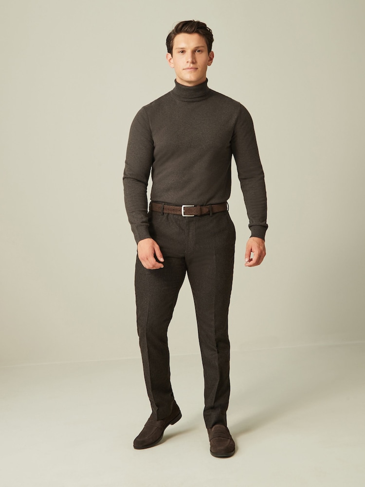Braun - Schmale Passform - Slim-Fit Anzughose aus Donegal-Wollmischung - Bild 2 von 10 Braun - Schmale Passform - Slim-Fit Anzughose aus Donegal-Wollmischung - Bild 2 von 10