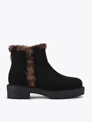 Carvela Black Suede Cosy Ankle Nude Boots - Image 1 of 4