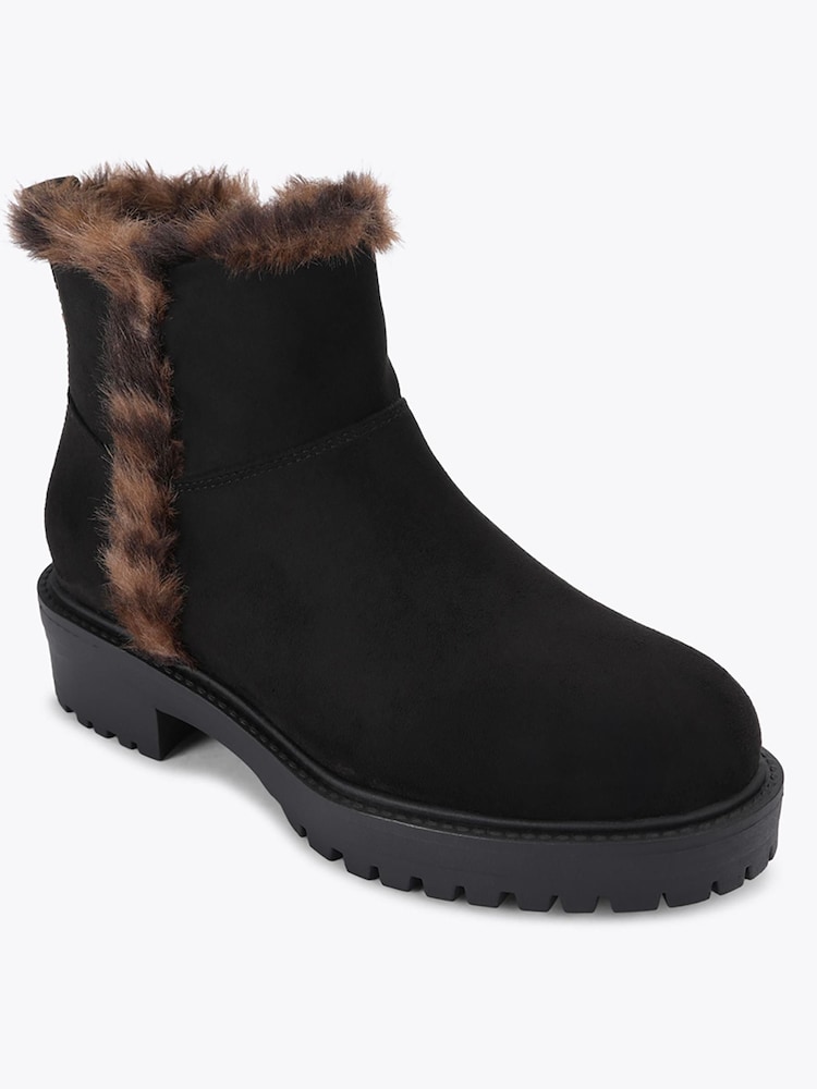 Carvela Black Suede Cosy Ankle Nude Boots - Image 2 of 4 Carvela Black Suede Cosy Ankle Nude Boots - Image 2 of 4
