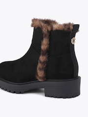 Carvela Black Suede Cosy Ankle Nude Boots - Image 3 of 4
