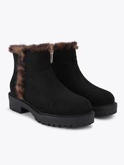 Carvela Black Suede Cosy Ankle Nude Boots - Image 4 of 4