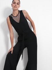 Black Diamond Black Diamante Ponte Jumpsuit - Image 2 of 6