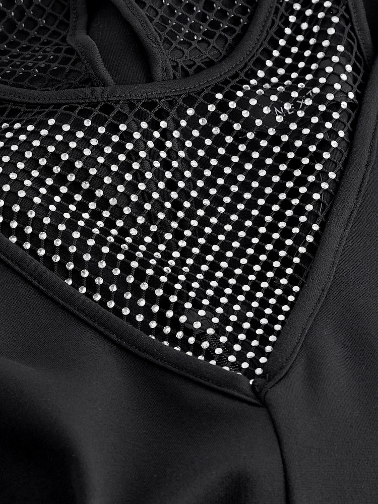 Black Diamond Black Diamante Ponte Jumpsuit - Image 6 of 6