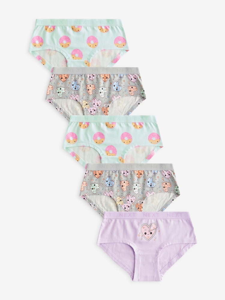 Lila/Aqua, Donut/Pizza - 5er-Pack Hipsters (2–16 Jahre) - Bild 1 von 8 Lila/Aqua, Donut/Pizza - 5er-Pack Hipsters (2–16 Jahre) - Bild 1 von 8