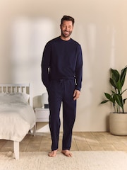 Navy Blue Open Slim Lightweight Joggers - Image 3 of 6