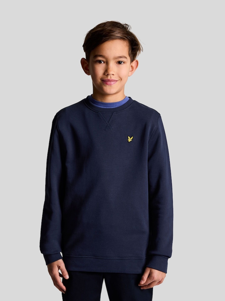 Lyle & Scott Navy Blue Crew Neck 100% Cotton Sweatshirt - Image 1 of 5